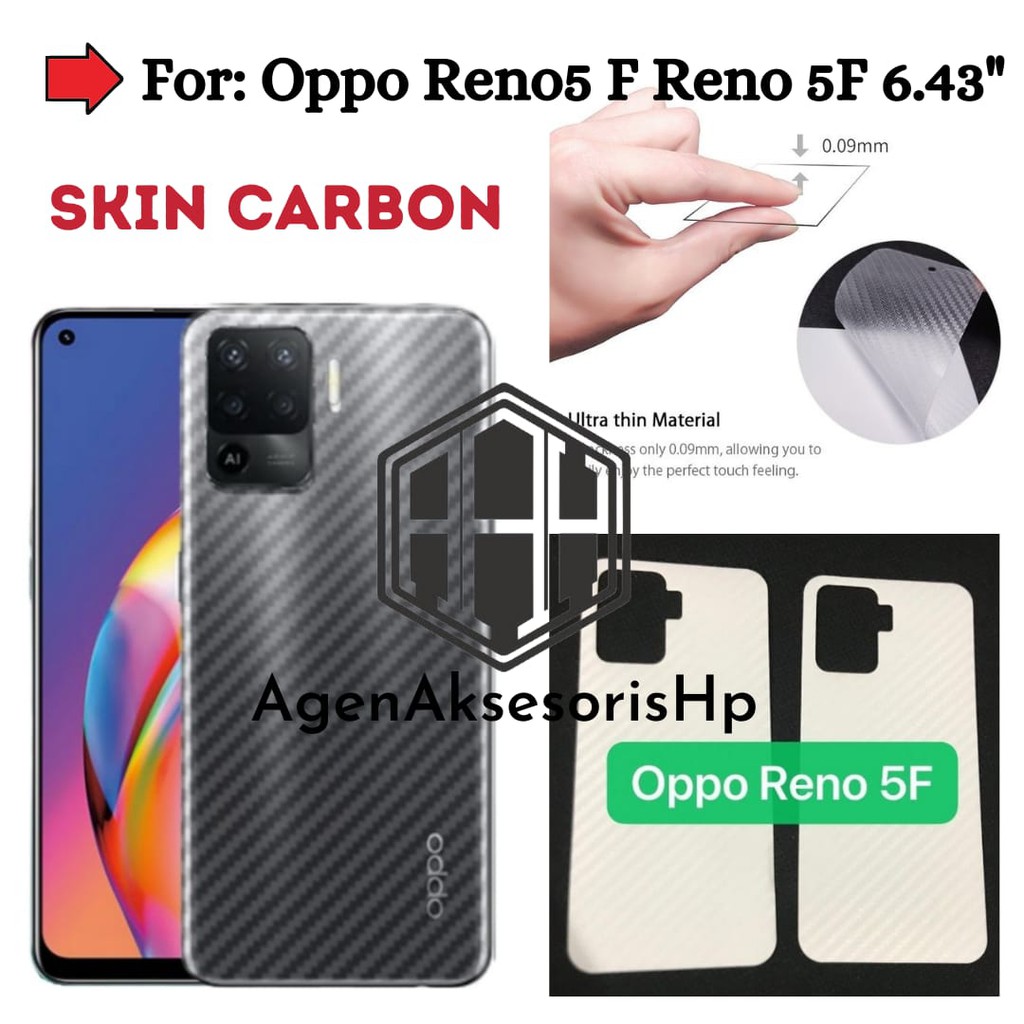 GARSKIN Sticker Carbon Oppo Reno 5F Reno 6 5G Reno 6 Pro 5G SkinCarbon TransparanFiber