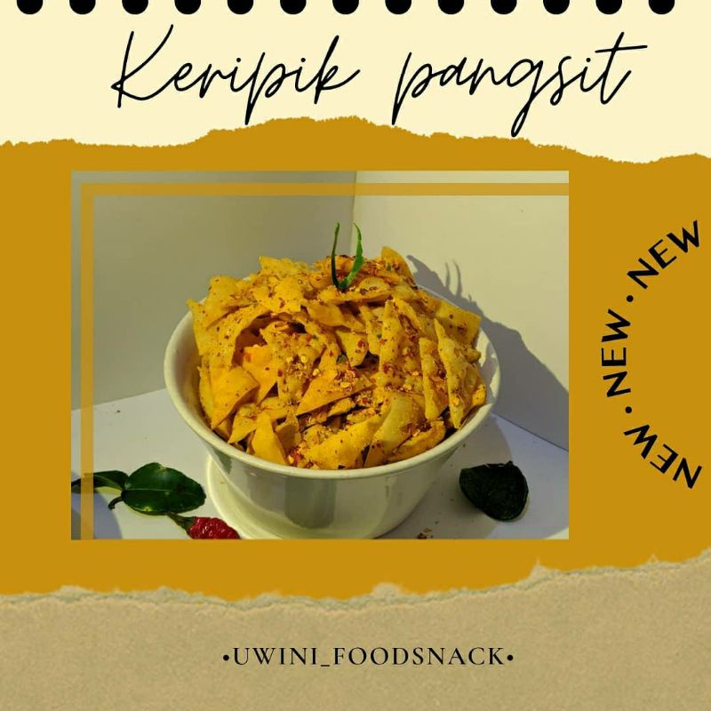 

cemilan pedas pangsit goreng daun jeruk