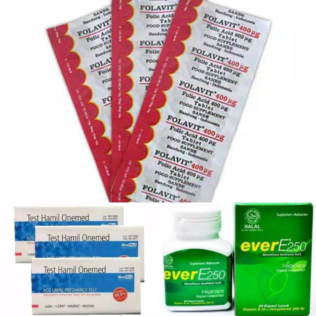 Paket Promil 1 Bulan - Paket EverE250IU+Folavit 400mcg