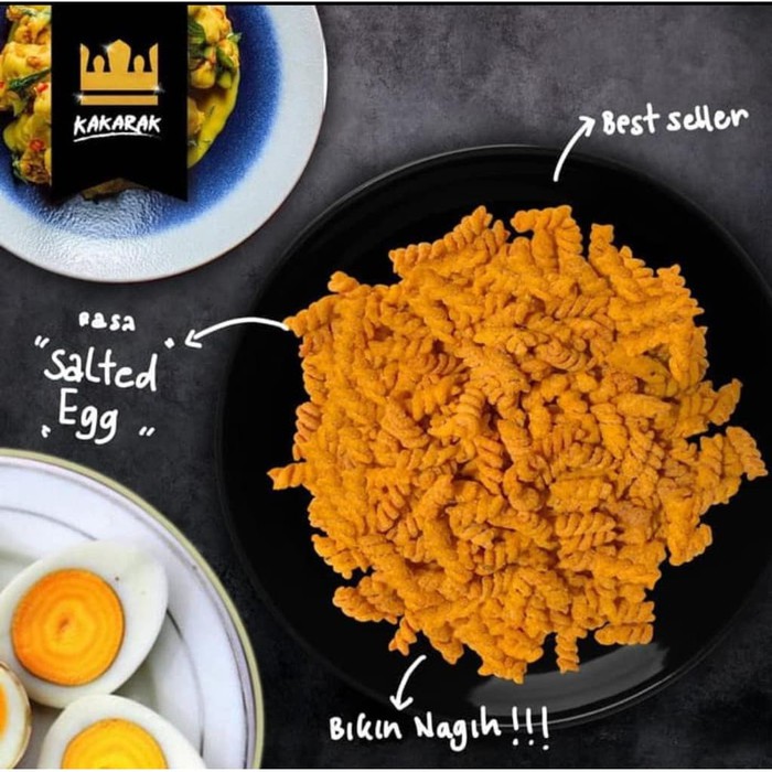 

Makaroni KAKARAK Premium Spiral BBQ Salted Egg Halal Garing Crispy