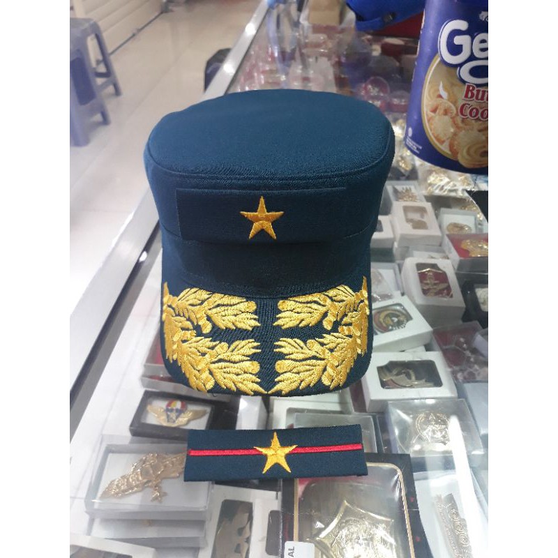 Topi komando PDH TNI AL (Pati) pangkat logam