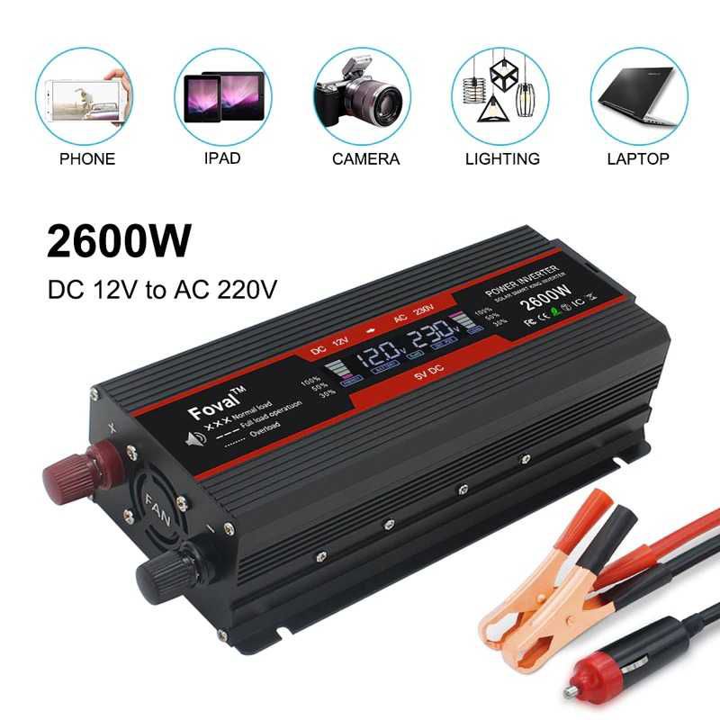 Car Power Inverter DC 12V to AC 230V 1500W 2 USB Port F01500