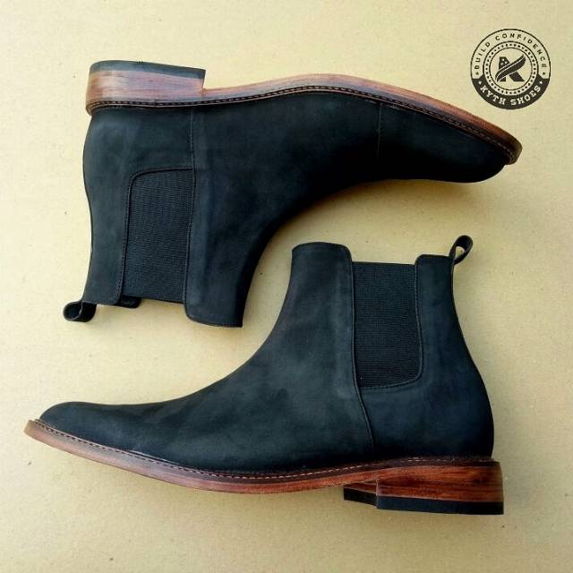 Chelsea Boots Hitam NBK NB | Sepatu Kulit Pria
