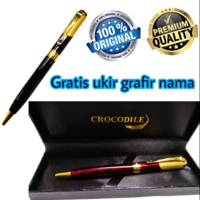 

Pulpen mewah crocodile gratis grafir nama