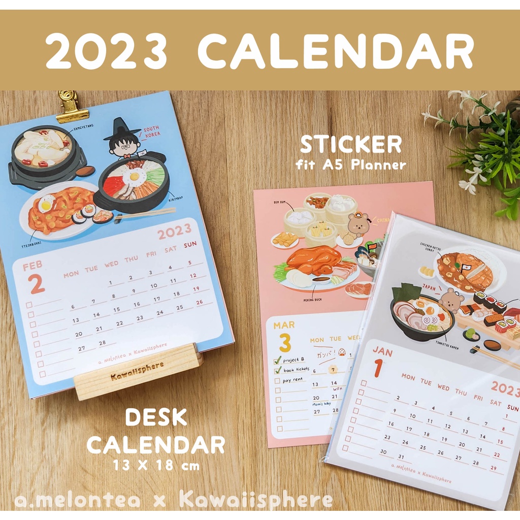 

Kalender Meja / Sticker Kalender 2023 | Worldwide Cuisine by a.melontea | Food Calendar