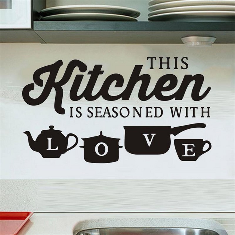 Large Kitchen House of Love Wall Sticker Home Decals Self Adhesive Decor / Restaurant Atmosphere Dining Wall Sticker Vinyl Wall Decals Art Decals/ DIY Wall Decal Stickers House Decoration Accessories Mural Wallpaper Poster Mural Art Decorative Sticker