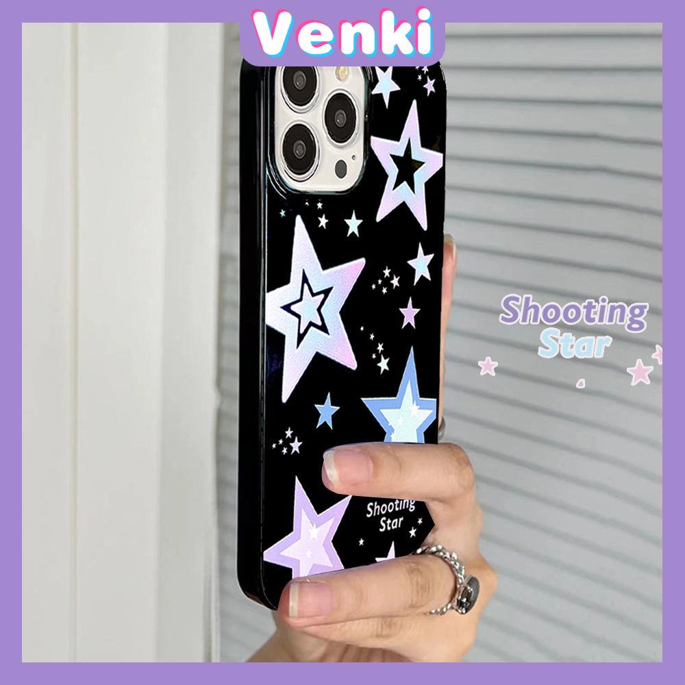 iPhone Case For 14 Series TPU Soft Case Sweet Cute Glossy Black Case Purple Shooting Star Candy Case Camera Protection Shockproof For iPhone 14 13 12 11 Plus Pro Max 7 Plus X XR