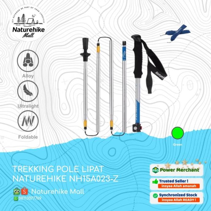 TREKKING POLE LIPAT NATUREHIKE NH15A023-Z TONGKAT PENDAKI ALLOY