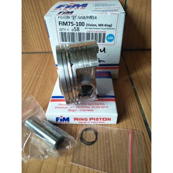 Seher/piston kit merk fim buat vixion/mx/n max/aerox/mx king uk 57/57,5/58/58,5/59/59,5/60 pin 14-4