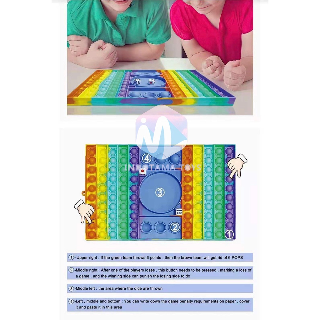 Fidget Toys Push POP IT / POPIT Mainan Anak Penghilang Stress Relieve Pop it Rainbow-4