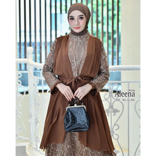 (COD)ALEENA DRESS~GAMIS ALEENA~GAMIS TERBARU~DRESS MEWAH~GAMIS PESTA MODERN~GAMIS BROKAT TULLE~GAMIS