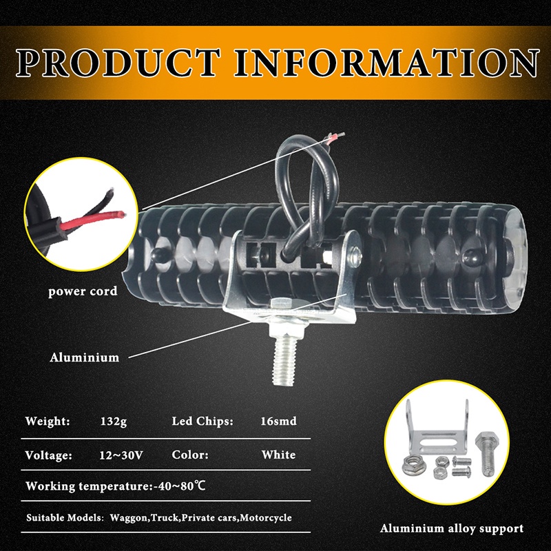 Lampu depan LED 48W mobil lampu sorot LED Bar kerja lampu kabut lampu sorot LED 12V-24V untuk motor truk traktor Trailer 12V - 24V