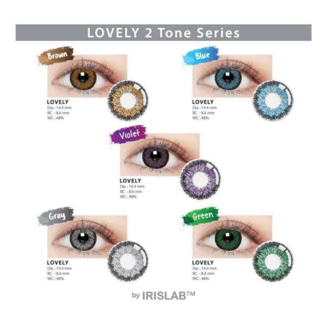 SOFTLENS LC LOVELY NORMAL &amp; MINUS  (-0.50 S/D -3.00) FREE LENSCASE DIA 14.4MM GREY BLACK BROWN BLUE GREEN / LIVING COLOR / Softlen Soflen Soflens