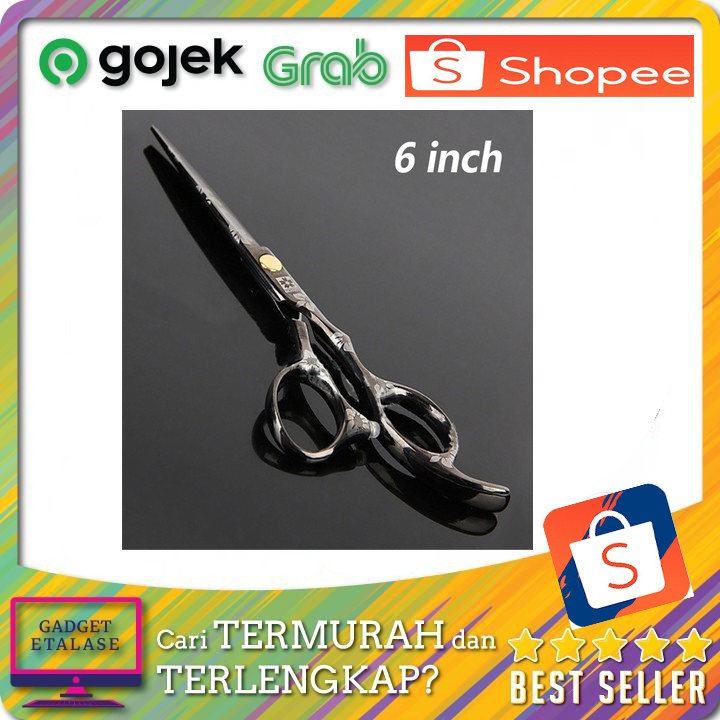 

gunting rambut sakura Yinghua model flat cut 6 inch Warna Hitam Dan Yinghua Gunting Sasak Warna Biru
