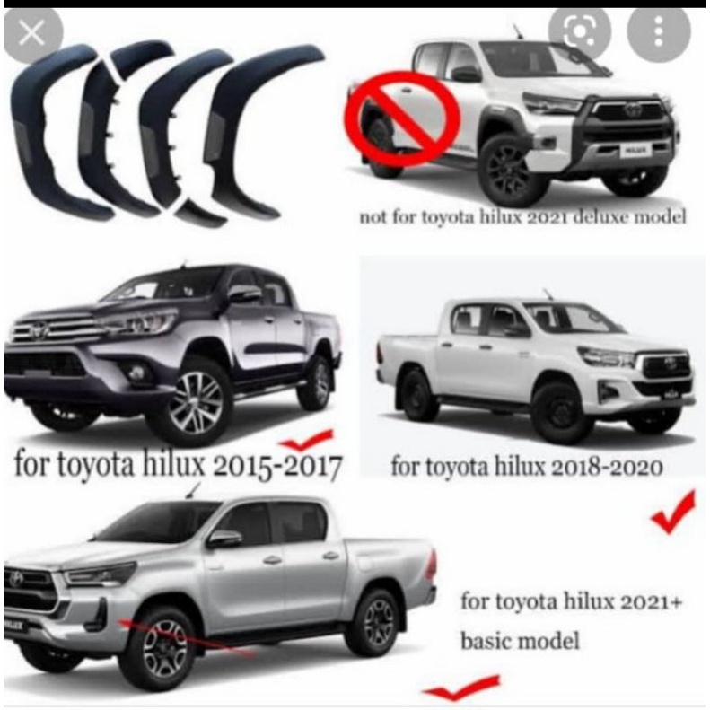 OVER FENDER HILUX DC REVO 2015-2021 ( IMPORT ABS PLASTIK)