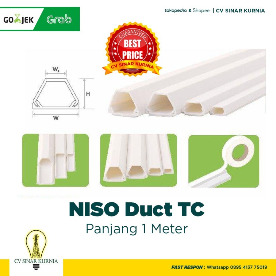 Protector / Protektor / Ducting Niso / Kabel Duct / 1m NISO TC 3 Asli Promo