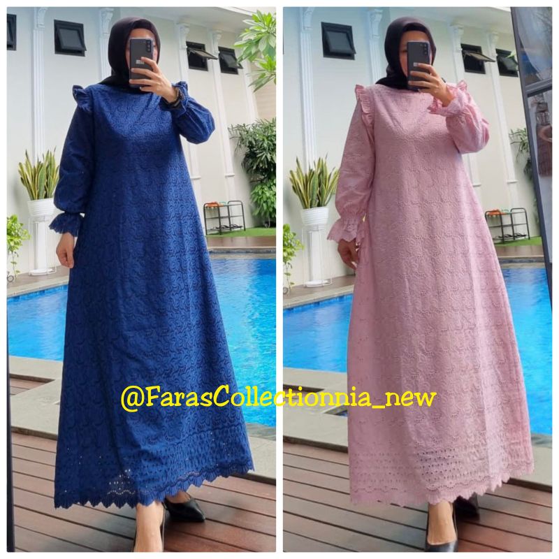 Gamis katun bordir ORI by edness kayla