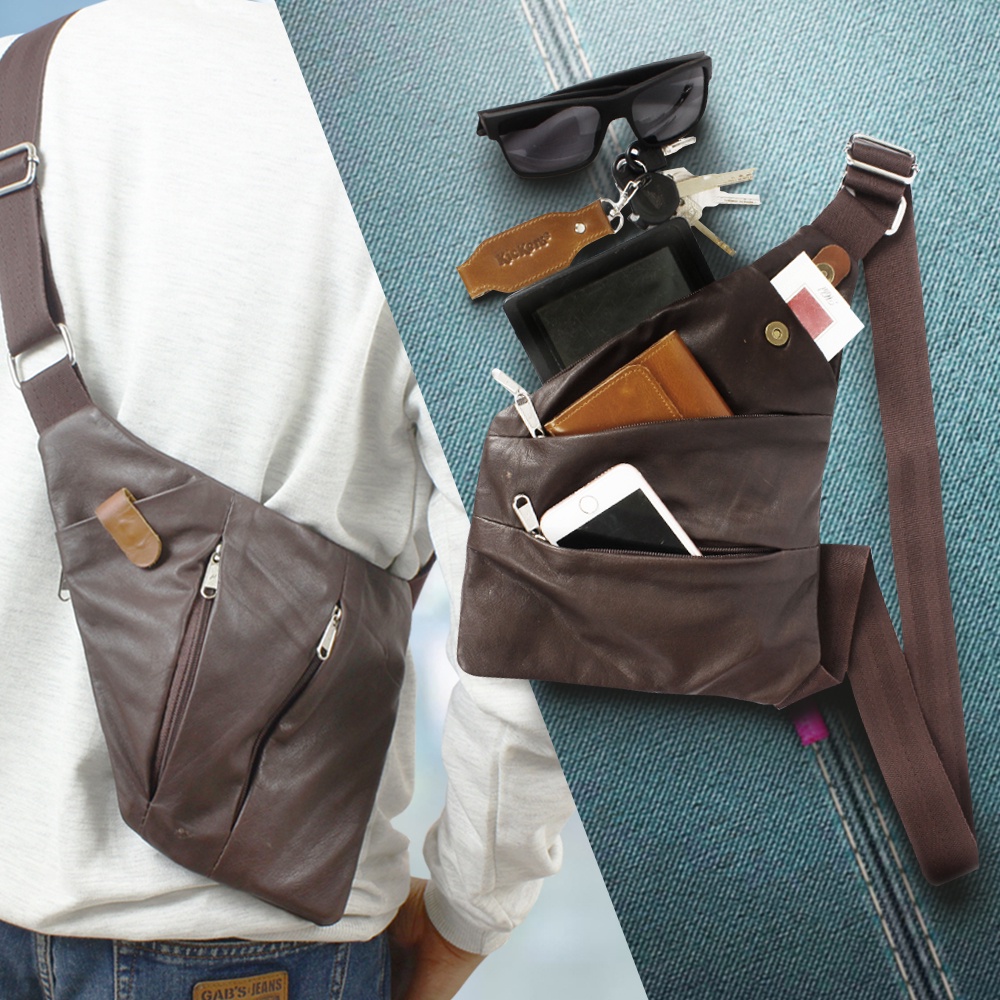 Tas Selempang Pria Kulit Sapi Asli Sling Bag Slingbag Tas Slempang Pria Kulit Sapi Asli Tas Selempang Police KUALITAS TERJAMIN MEMUASKAN