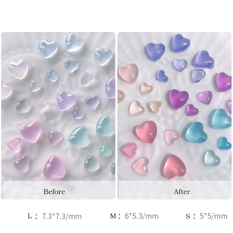 100pcs /Kotak Ornamen Warna Jeli 3D Transparan Untuk Dekorasi Nail Art