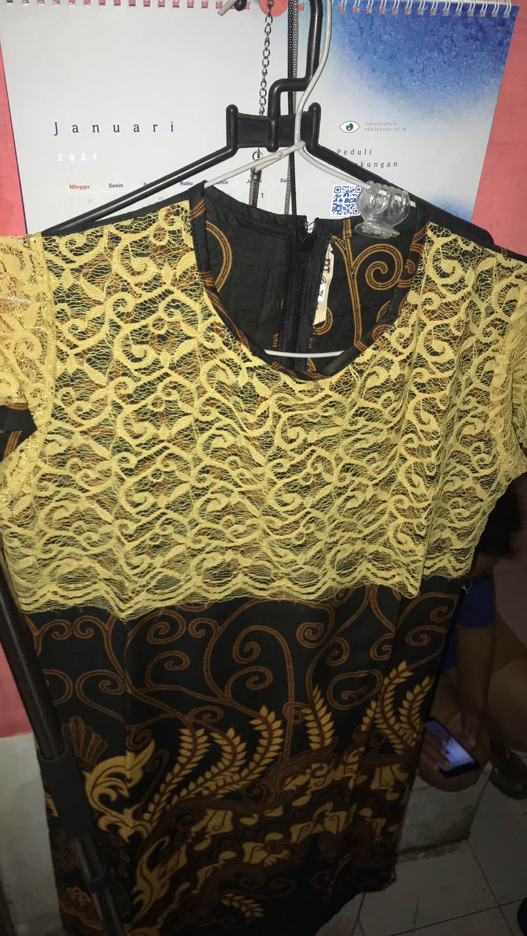 Dress Batik Wanita Kombinasi Brukat