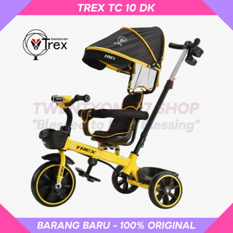 Sepeda Anak Roda 3 Tiga Tricycle Stroller TREX Kursi Putar Musik Lampu Murah 1-3 Tahun