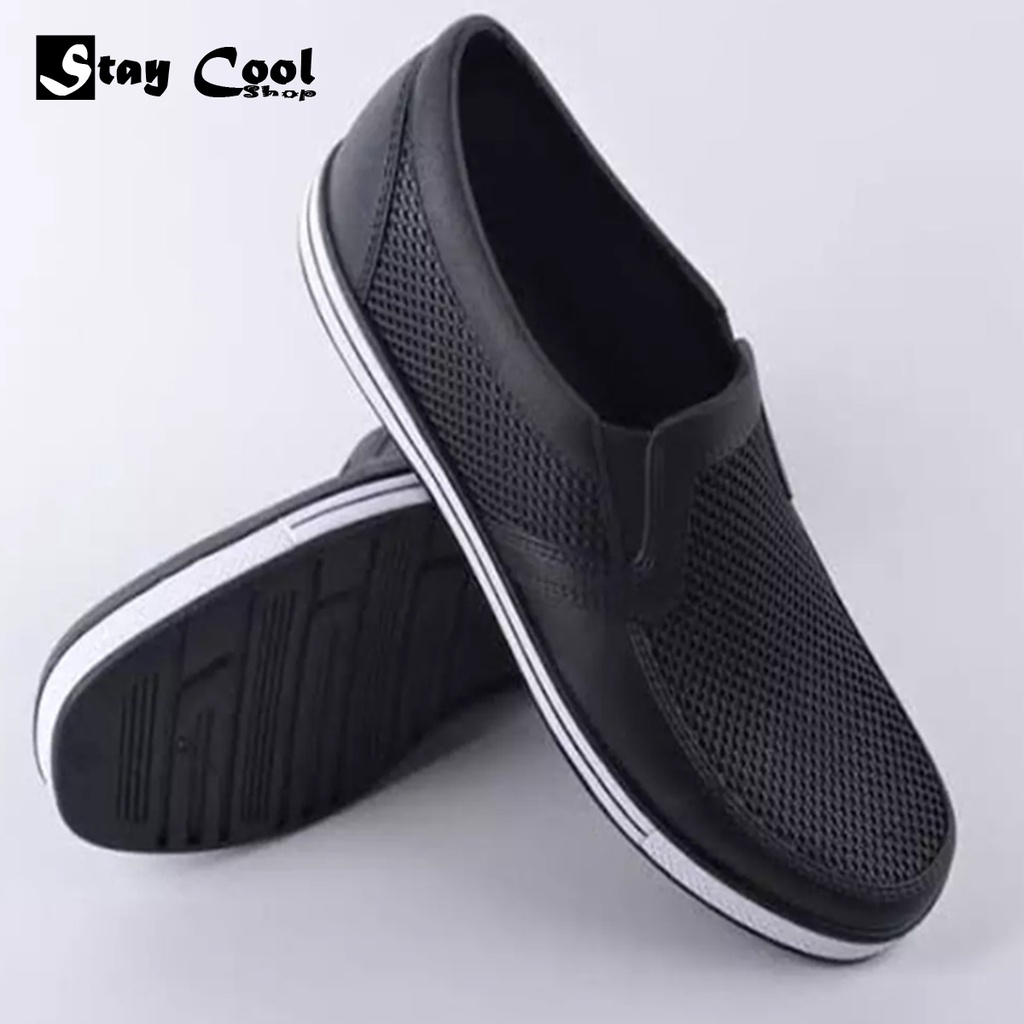 Sepatu Karet Pria Anti Air Untuk Kerja Slip On Slipon Kasual Sankyo / Sepatu Karet Praktis Dan Simple /,Ringan,Kuat,lentur Dan Nyaman / Motif Bentol Murah