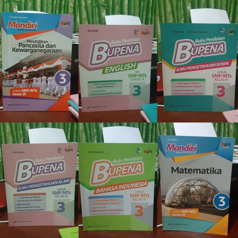 

BUPENA ERLANGGA MANDIRI KELAS 9 MMATEMAIKA (MTK) BAHASA IND BAHASA ING IPA IPS PPKN ( BEKAS )