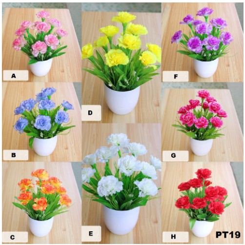 DODORY PT18 PT19 Pot Tanaman Hias Bunga Hias Plastik Ornamen Pot Bongsai Artificial Flower Decoration