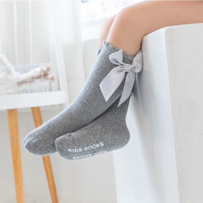 Swopply KS13 Kaos Kaki Pita Panjang Bayi Perempuan Baby Ribbon Socks Nyaman