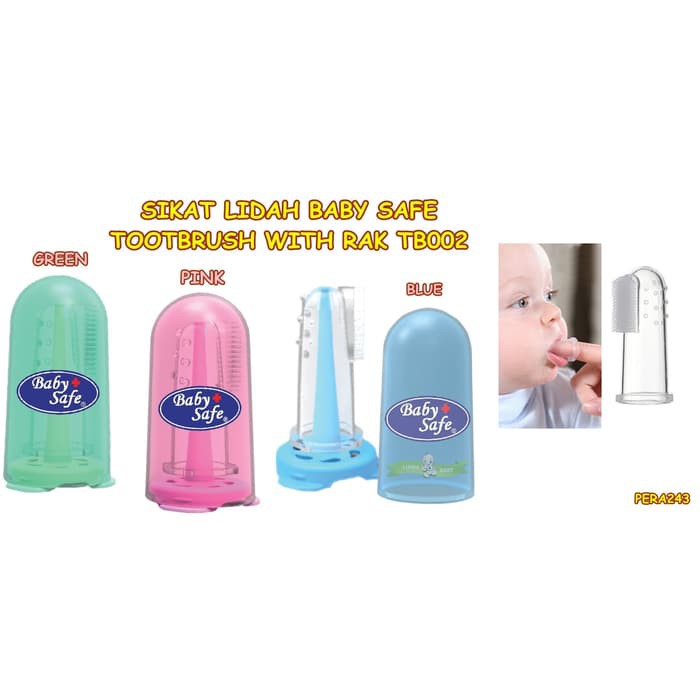 Makassar! Finger Toothbrush / Sikat Lidah Baby Safe With Rack  TB 002