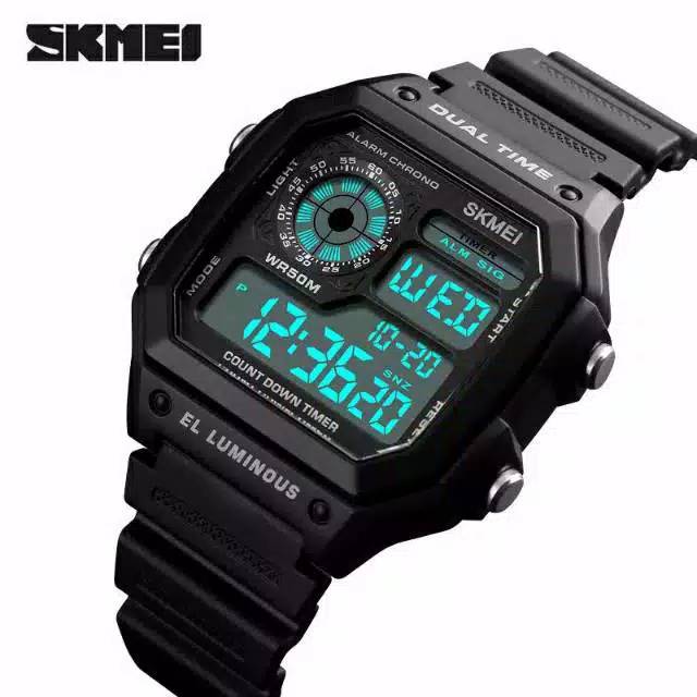 SKMEI 1299 FULL BLACK ELEGAN SPORTY WATERPROOF 50M