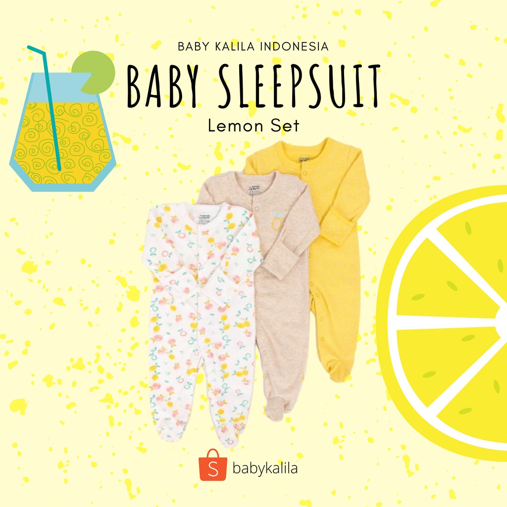 Baby Kalila - Sleepsuit Premium Baju Bayi Anak Lemon brand Mamas Papas