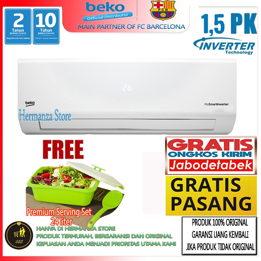 AC Air Conditioner Inverter Beko 1,5 PK BSVOA 120/121 (FREE ONGKIR)