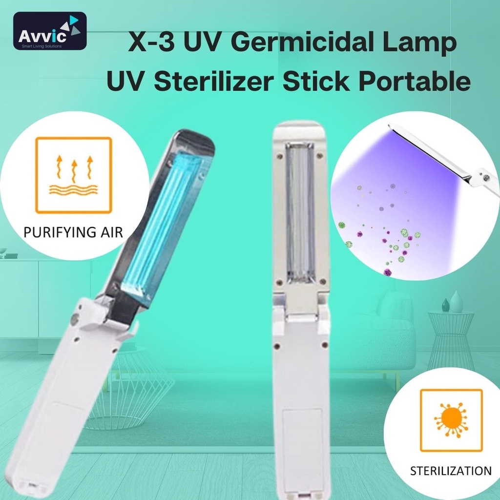 UV Sterilizer Stick Portable –Lampu Stick UVC desinfektan Rechargable