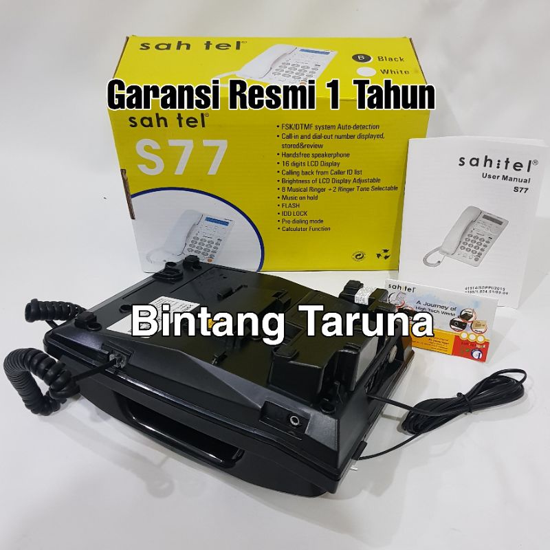 Telepon Rumah Sahitel S77 Telefon Kabel Sahitel S77 (Hitam)