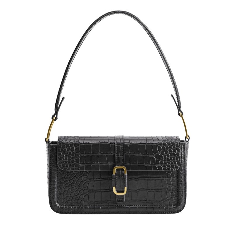 MANGO Croc effect baguette bag