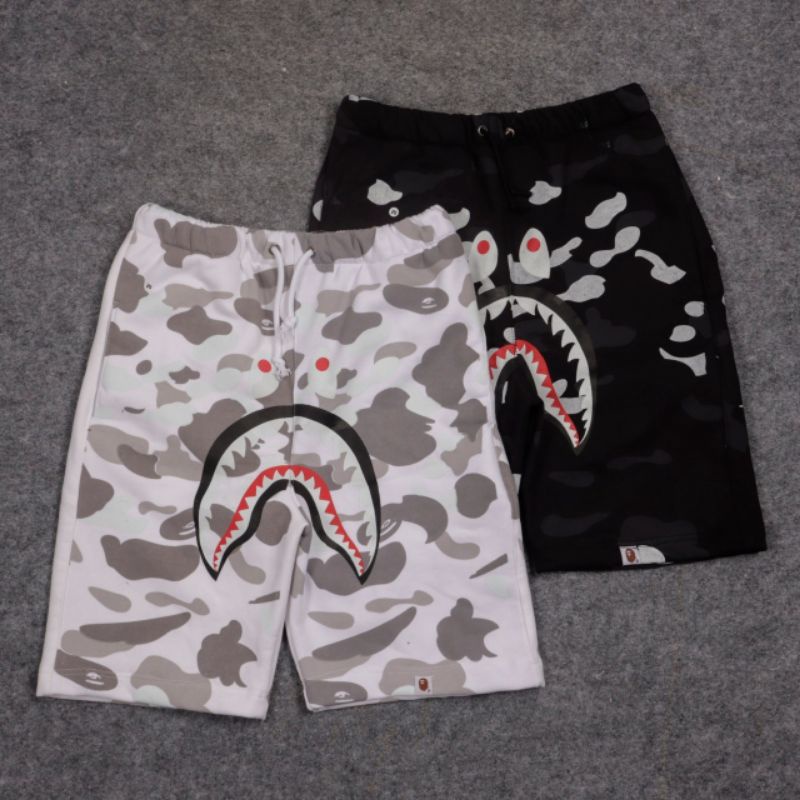 SHORT PANTS CELANA PENDEK BAPE CAMO HITAM &amp; PUTIH FULLPRINT PREMIUM QUALITY