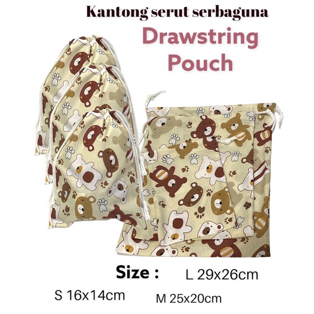 Fawn’G Handmade - Pouch serut Serbaguna Motif Karakter Kartun