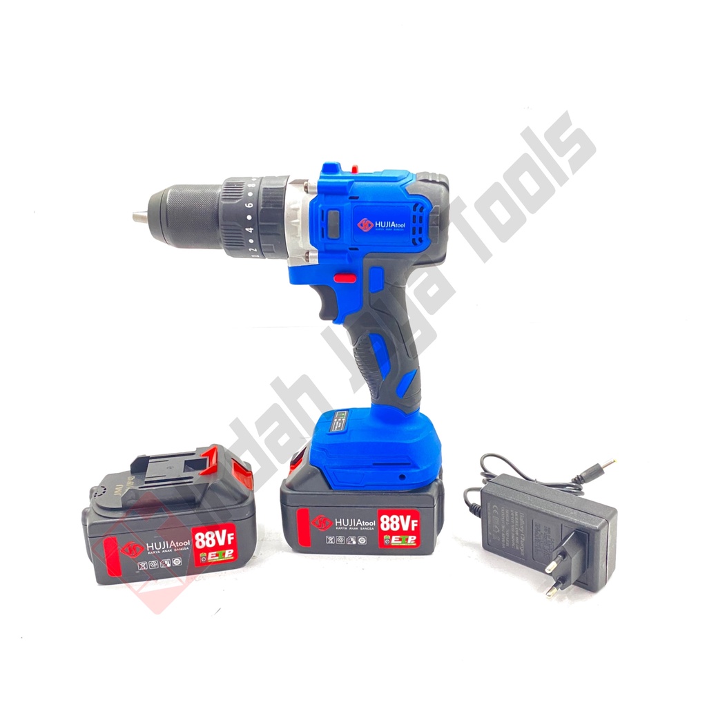 HUJIA PRO 21321 Cordless Impact Drill 88Vf 13 mm Bor Beton Besi Tembok