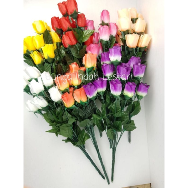 Bunga mawar palsu hias dekorasi buket pesta wisuda pernikahan lamaran hiasan hantaran cabang 14