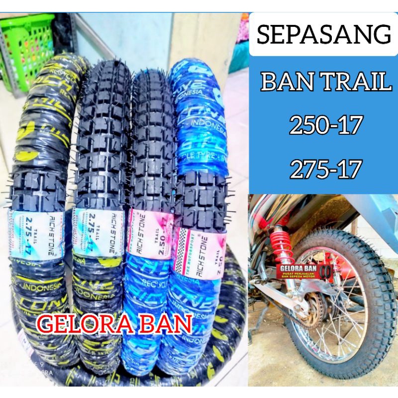 sepasang ban motor trail 250-17 dan 275-17 ban honda supra revo satria smash shogun vega jupiter ban