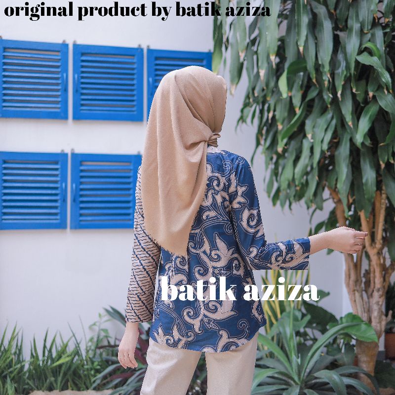 Batik wanita atasan batik couple batik lengan panjang blouse kangkung by batik aziza