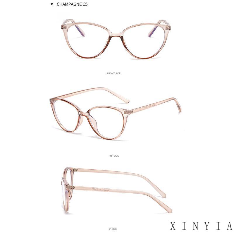 【COD】Kacamata Korea Wanita Kacamata Anti Radiasi Wanita Fashion Cat Eye Eyeglasses Kacamata Hitam UV400 Bingkai Struktur Bahan Plastik Ringan Untuk Travel