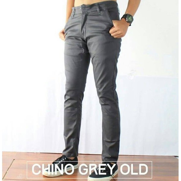 CELANA Pria SLIMFIT Panjang chino KERJA HARIAN HITAM MOCCA ABU GREY KREAM CREAM Sz