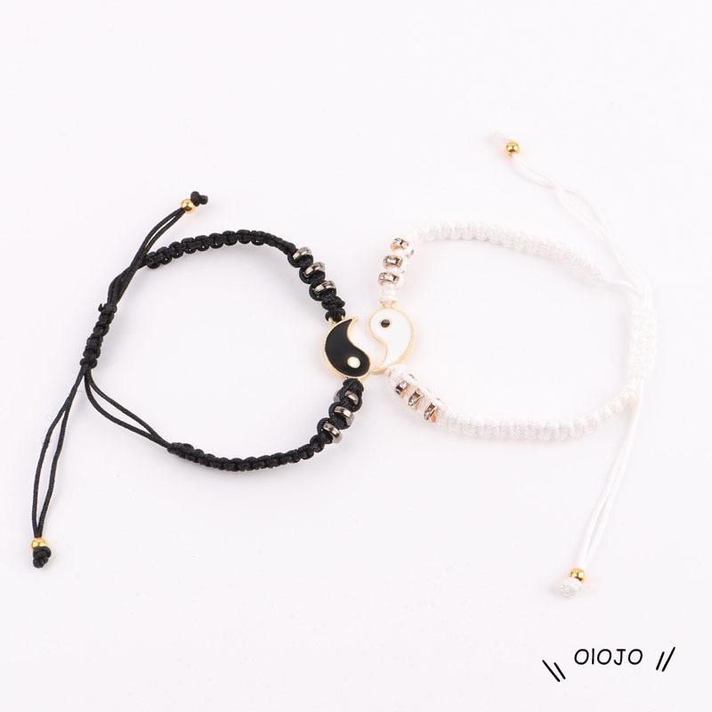 Gelang Tali Tenun Tangan Bahan Alloy Untuk Pasangan Tai Chi Bagua ol2