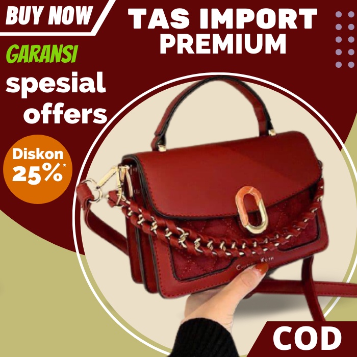 AF133 Tas wanita Terbaru 2021 Import Elegan Branded Mewah Selempang Santai Batam Murah Simple Korea