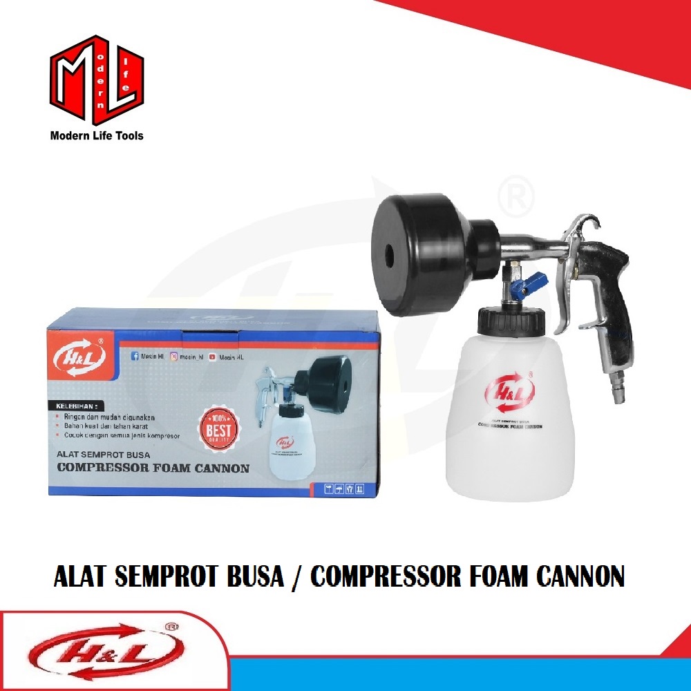 Alat Semprot Busa / Snow Wash Tabung Kecil / Foam Cannon Kompresor HL