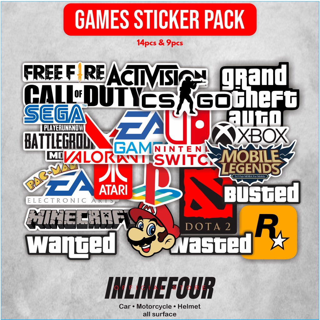 

Sticker Pack Logo Games - Stiker Game Aesthetic Gaming - Aksesoris Untuk Case Hp, Laptop, Helm Anti air Berkualitas