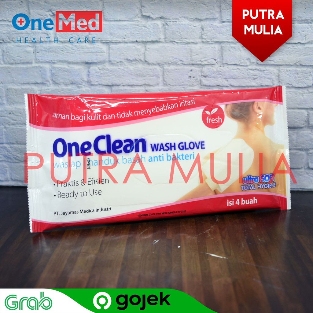 Waslap OneClean Onemed Wash Glove Tissue Handuk Basah Anti Bakteri washlap