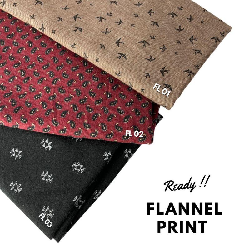 Kain Katun Flanel Print Premium Import